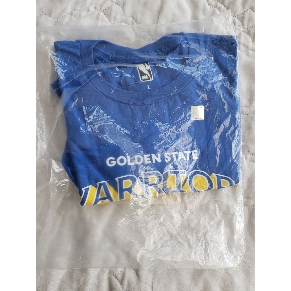 NBA Golden State Warriors Logo & Net Short Sleeve T-Shirt Blue Men's Size Large